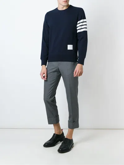 Thom Browne Classic Sweatshirt In Classic Loopback With Engineered 4 B In Blue