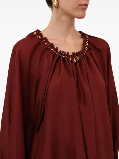 Zimmermann Blouse Aster With Ruffles And Beads In Black