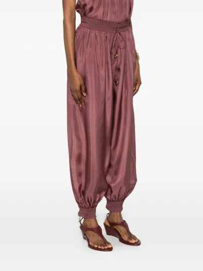 Zimmermann Brown Relaxed Drawstring Pants In Pink