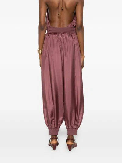 Zimmermann Brown Relaxed Drawstring Pants In Pink