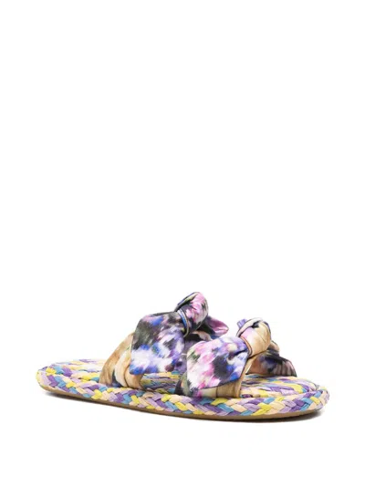 Zimmermann Carousel Linen Flat Sandals In Multi
