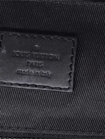 Pre-owned Louis Vuitton Discovery Monogram Shadow Leather Backpack In Black