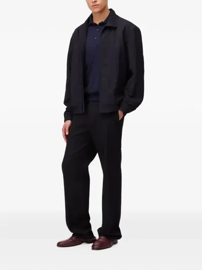 Retori Packable Zip-up Wool Bomber Jacket In Blue