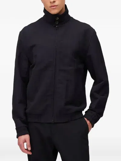Retori Packable Zip-up Wool Bomber Jacket In Blue