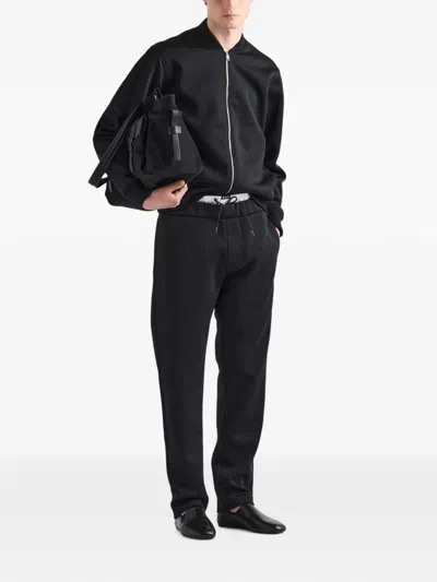 Prada Technical Jersey Pants In Black
