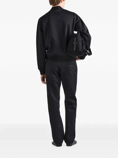 Prada Technical Jersey Pants In Black