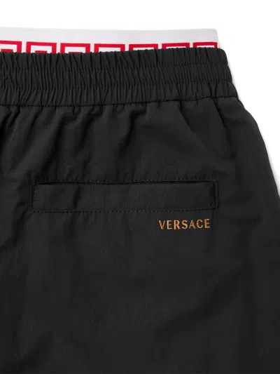 Versace Greca Pattern Beach Joggers Lightweight In Black