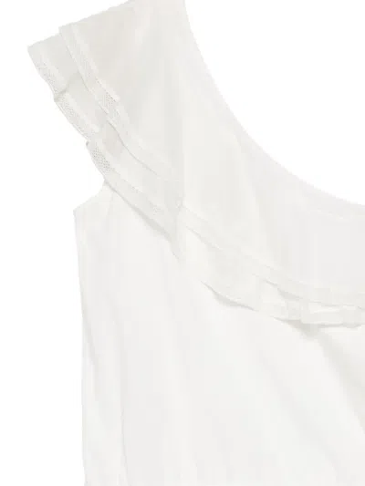 Dondup Ruffled One-shoulder Top In White