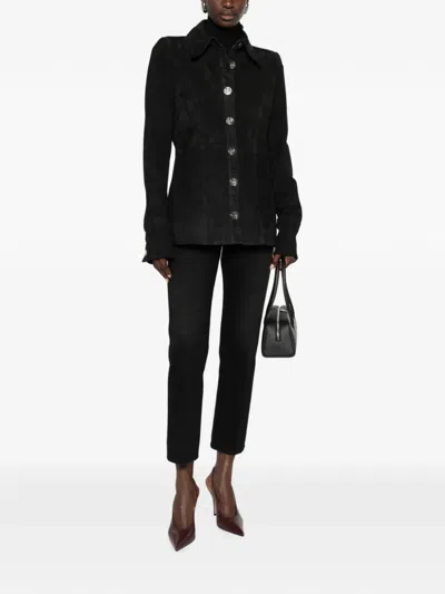 Galvan Suede Jacket In Black