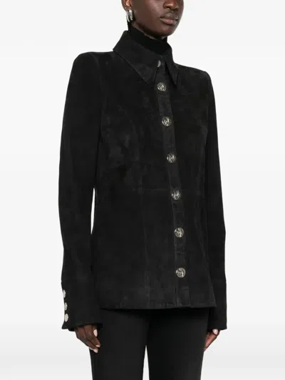 Galvan Suede Jacket In Black
