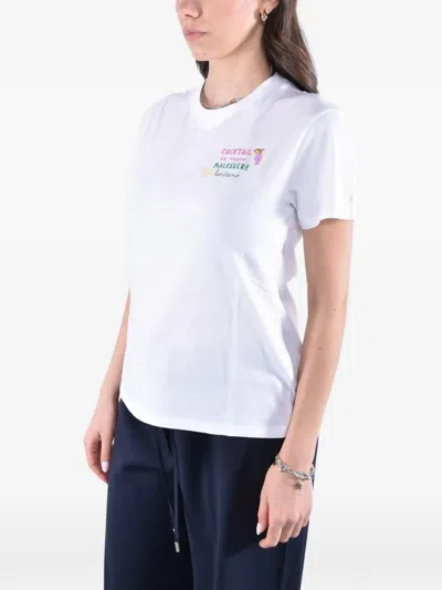 Mc2 Saint Barth Women White Graphic Crew Neck T-shirt In White