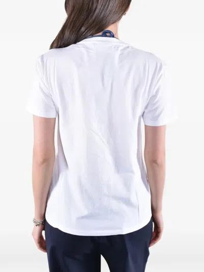 Mc2 Saint Barth Women White Graphic Crew Neck T-shirt In White