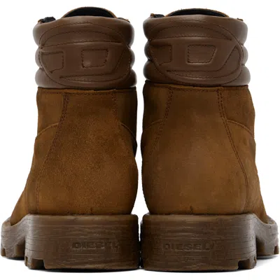 Diesel Tan D-hammer Combat Boots In Multi