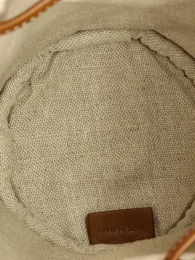 Pre-owned Celine Drawstring Triomphe Canvas Micro Bucket Bag In Brown