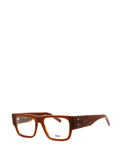 Mcm Square-frame Glasses In Orange