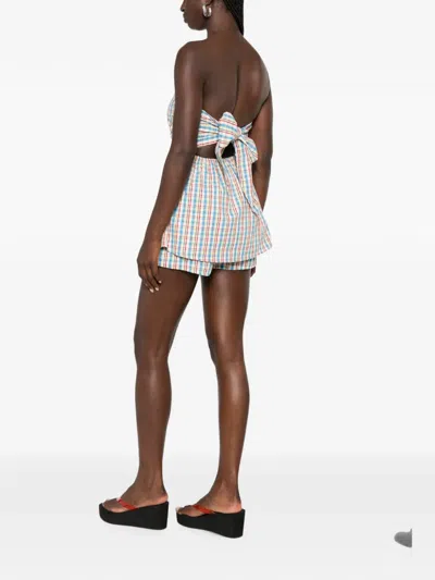 Faithfull Isole Check-pattern Top In White