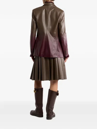 Etro Single-breasted Degradé Leather Jacket In Multi