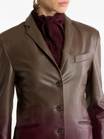 Etro Single-breasted Degradé Leather Jacket In Multi