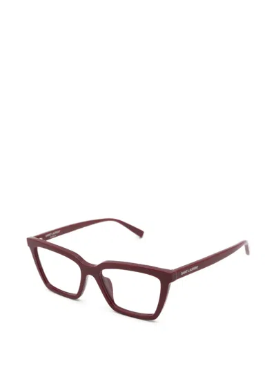 Saint Laurent Rectangle-frame Glasses In Brown