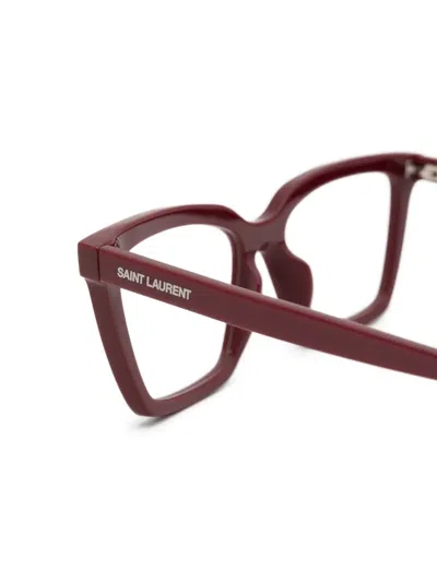 Saint Laurent Rectangle-frame Glasses In Brown