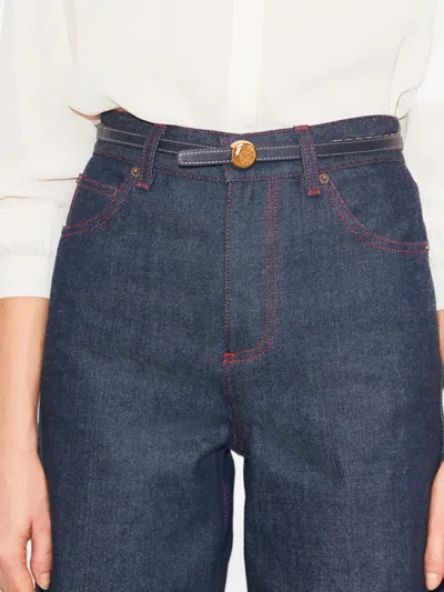 Tory Burch Romy Reversible Belt In Burgundy