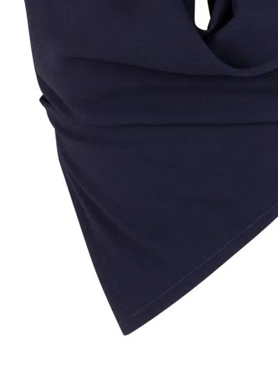 Monse Draped Halter Top In Blue