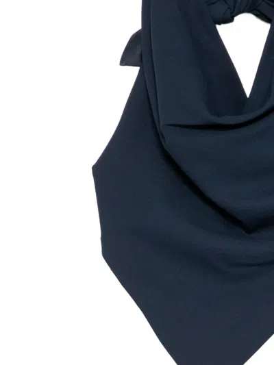Monse Draped Halter Top In Blue