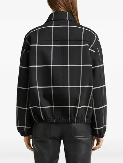 Courrèges Checked-pattern Bomber Jacket In Black