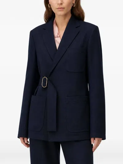 Retori Belted Denim-effect Jacket In Multi