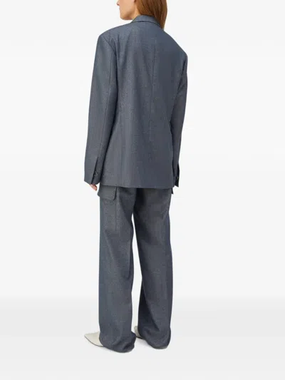 Retori Double-breasted Peak-lapel Wool Blazer In Blue