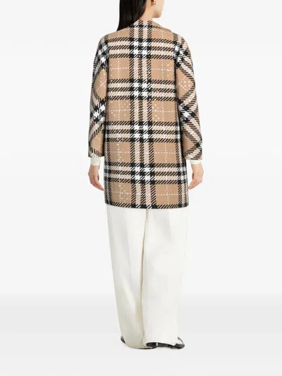 PLAID-PATTERN SINGLE-BREASTED COAT