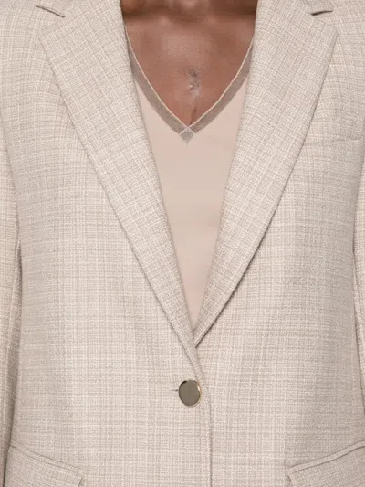 Fabiana Filippi Checked-pattern Single-breasted Blazer In Neutral