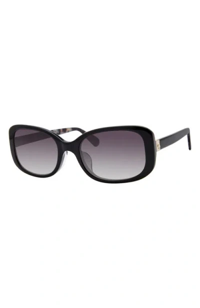 Kate Spade Dionna 52mm Polarized Gradient Rectangular Sunglasses In Black