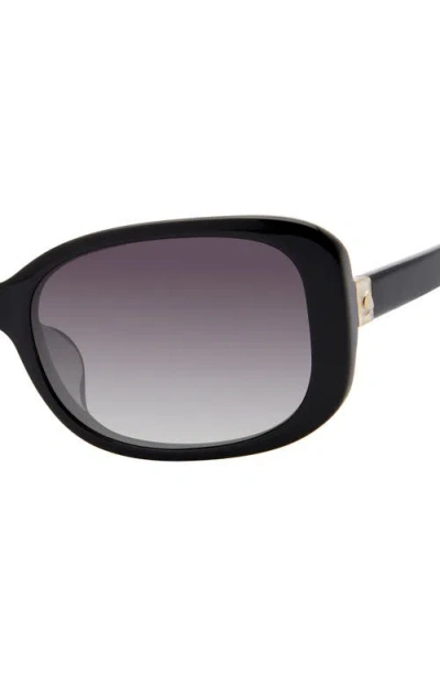 Kate Spade Dionna 52mm Polarized Gradient Rectangular Sunglasses In Black
