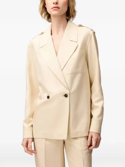 Retori Two Buttons Silk Blazer In Neutral