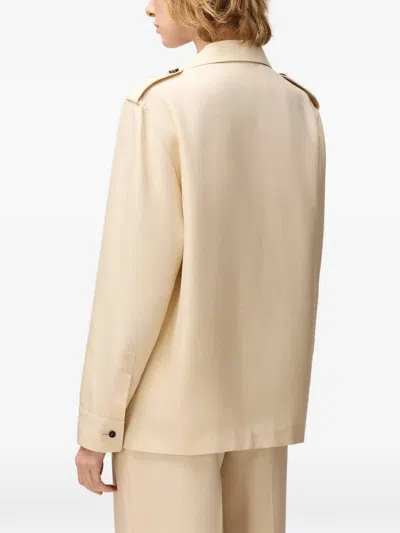 Retori Two Buttons Silk Blazer In Neutral