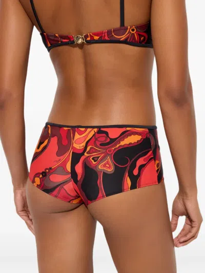 Pucci Orchidee-print Bikini Bottom In Red