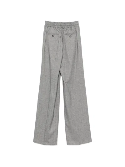 HERRINGBONE-PATTERN DRAWSTRING TROUSERS