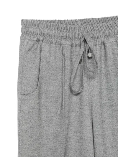 HERRINGBONE-PATTERN DRAWSTRING TROUSERS