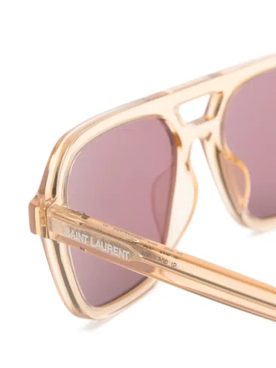 Saint Laurent Pilot-frame Sunglasses In Pink