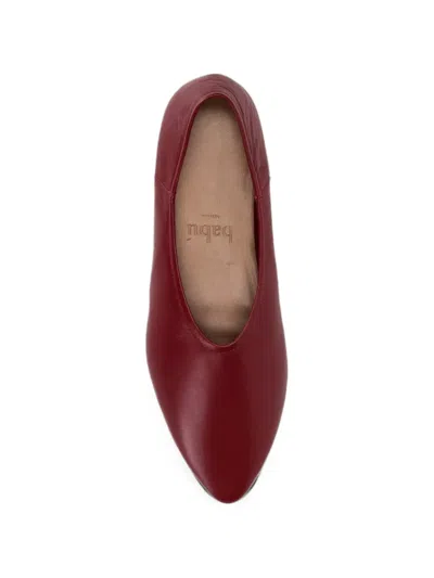 La Rose Red Solid Babu Ballet Flats In Burgundy