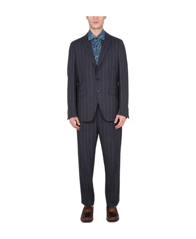 Etro Pinstripe-pattern Single Breasted Suit In Multi