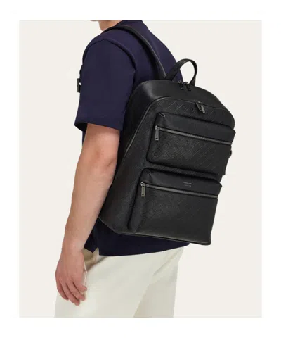 Ferragamo Monogram Backpack In Black