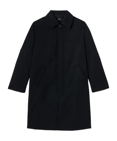 A.p.c. Mac Single-breasted Coat In Black