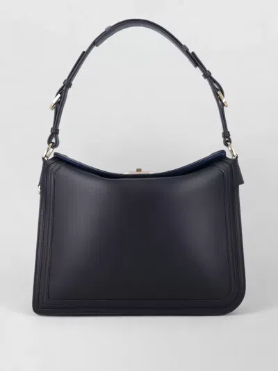 Lanvin Compagnon Small Asymmetrical Bag With A Python Finish In Black
