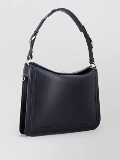 Lanvin Compagnon Small Asymmetrical Bag With A Python Finish In Black