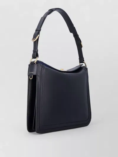 Lanvin Compagnon Small Asymmetrical Bag With A Python Finish In Black