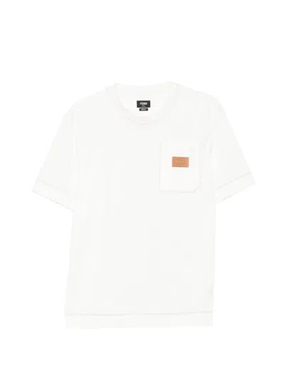 Fendi T-shirt With Logo Application In White