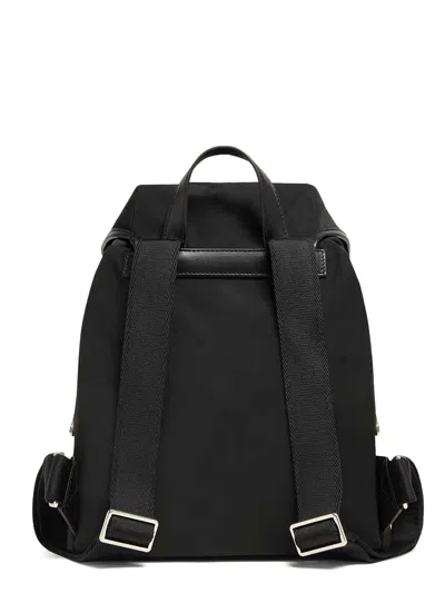 Moncler Nylon Backpack With Leather Inserts In Black
