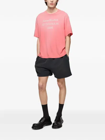 Acne Studios Sprayed Logo T-shirt In Pink